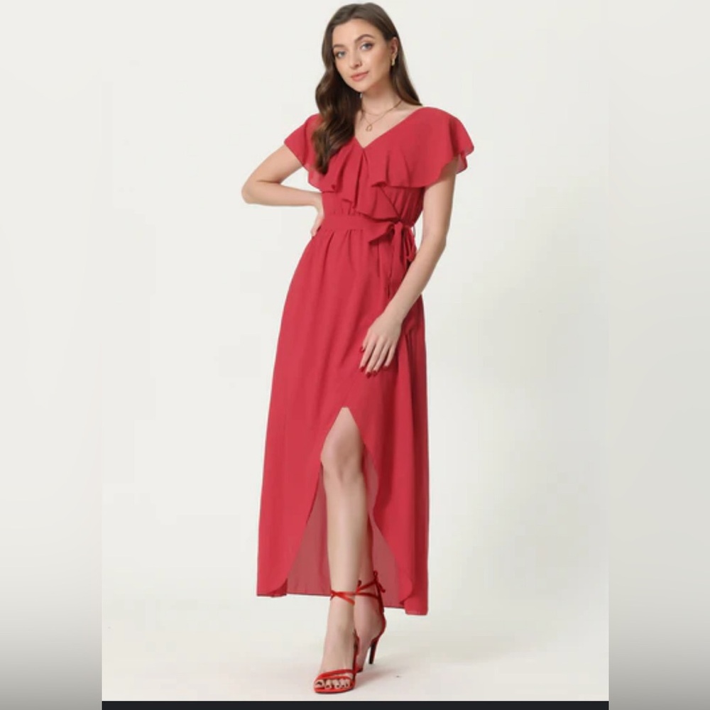 Beautiful Red Walter Baker Asymmetrical Dress